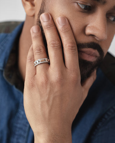 REX Two-Tone Gold Ring with 0.40ct Diamonds
