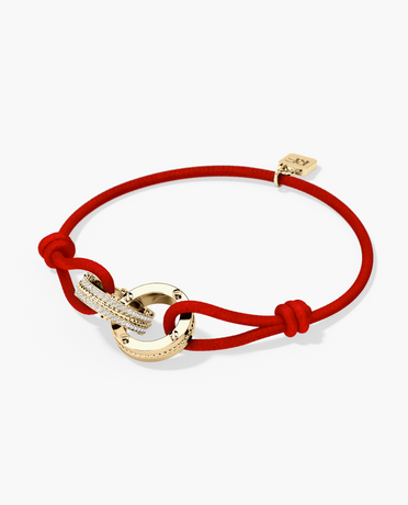 ROPES Cord Bracelet with Gold Charm & 0.20ct Diamonds
