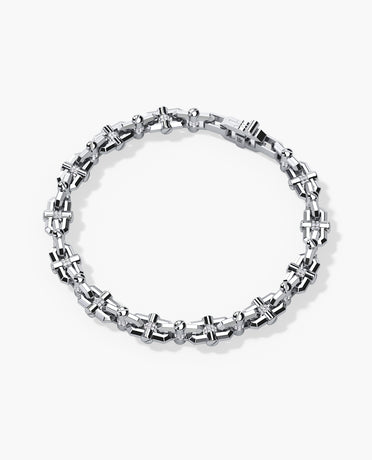 MOSS Gold Link Bracelet with Diamonds - 9mm